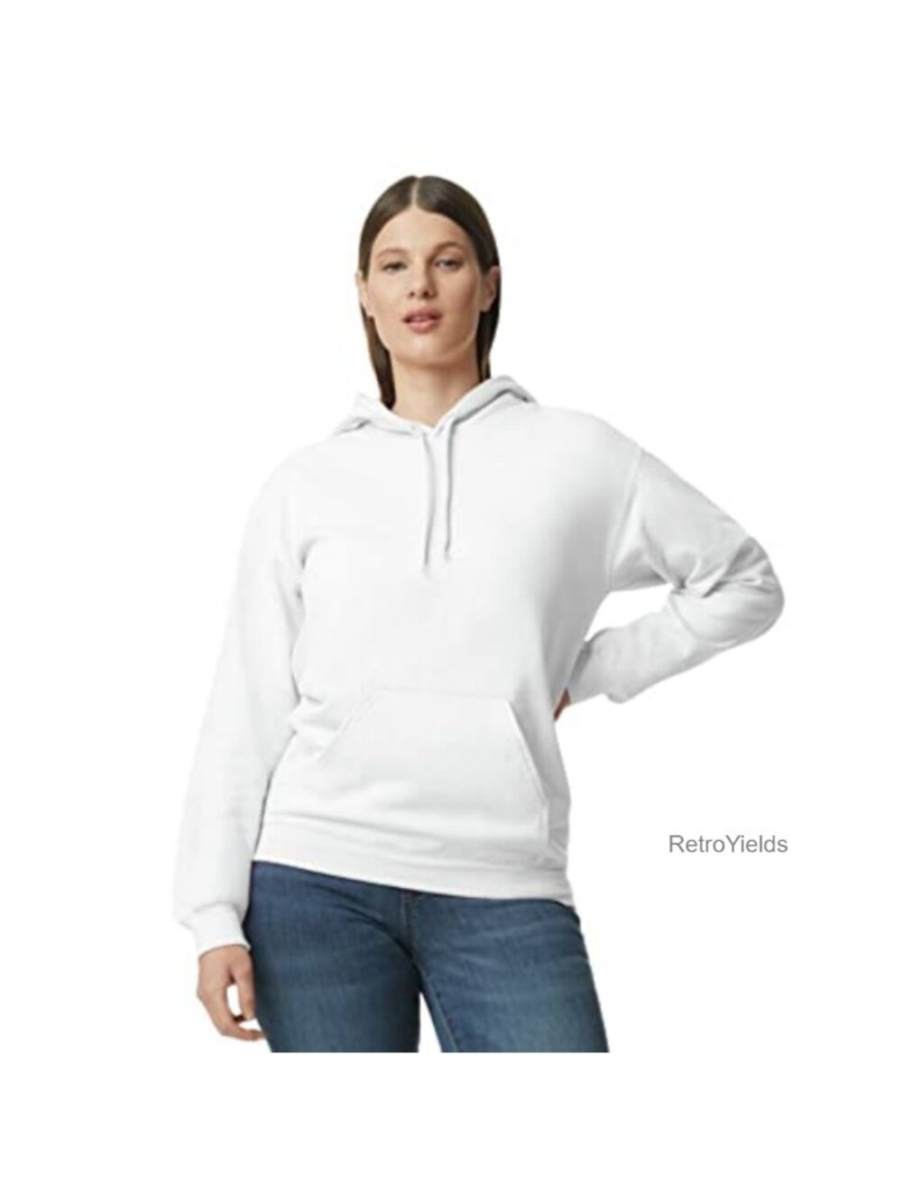 Classic Fit Pullover Hoodie with Pouch Pocket, Long Sleeve Cotton Blend